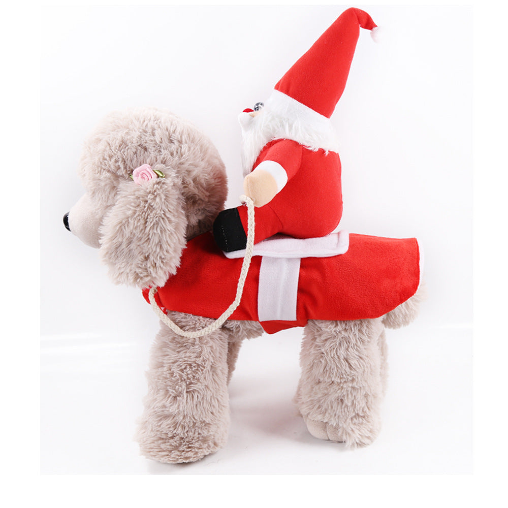 Christmas Dog Clothes Santa Claus Pet Supplies, Riding Outfit