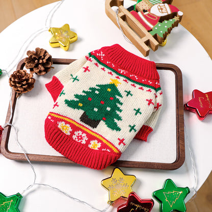 PETCIRCLE Pet Autumn Winter Christmas Knitted Dress Dog Cat Sweater