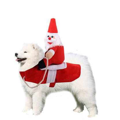 Christmas Dog Clothes Santa Claus Pet Supplies, Riding Outfit