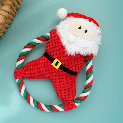 Pet Christmas Plush Sound-Resistant Chew-Proof Teething Boredom-Relief