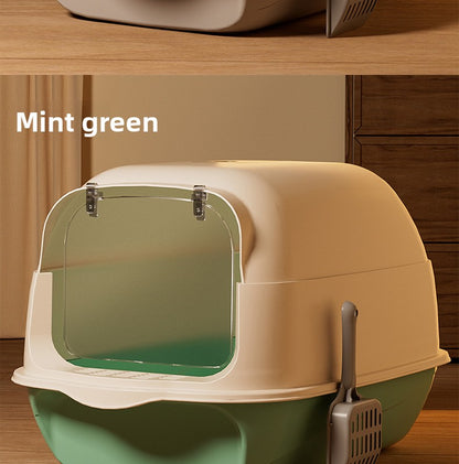 Oversized Fully Enclosed Litter Box Splash Deodorant Pet Toilet