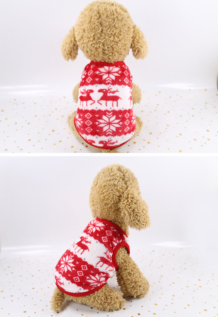 Clearance Four-Legged Clothes Fleece Flannel Christmas Pet Clothes