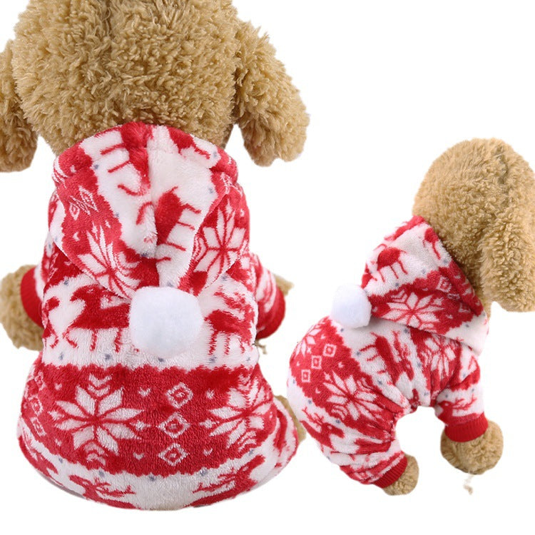 Clearance Four-Legged Clothes Fleece Flannel Christmas Pet Clothes