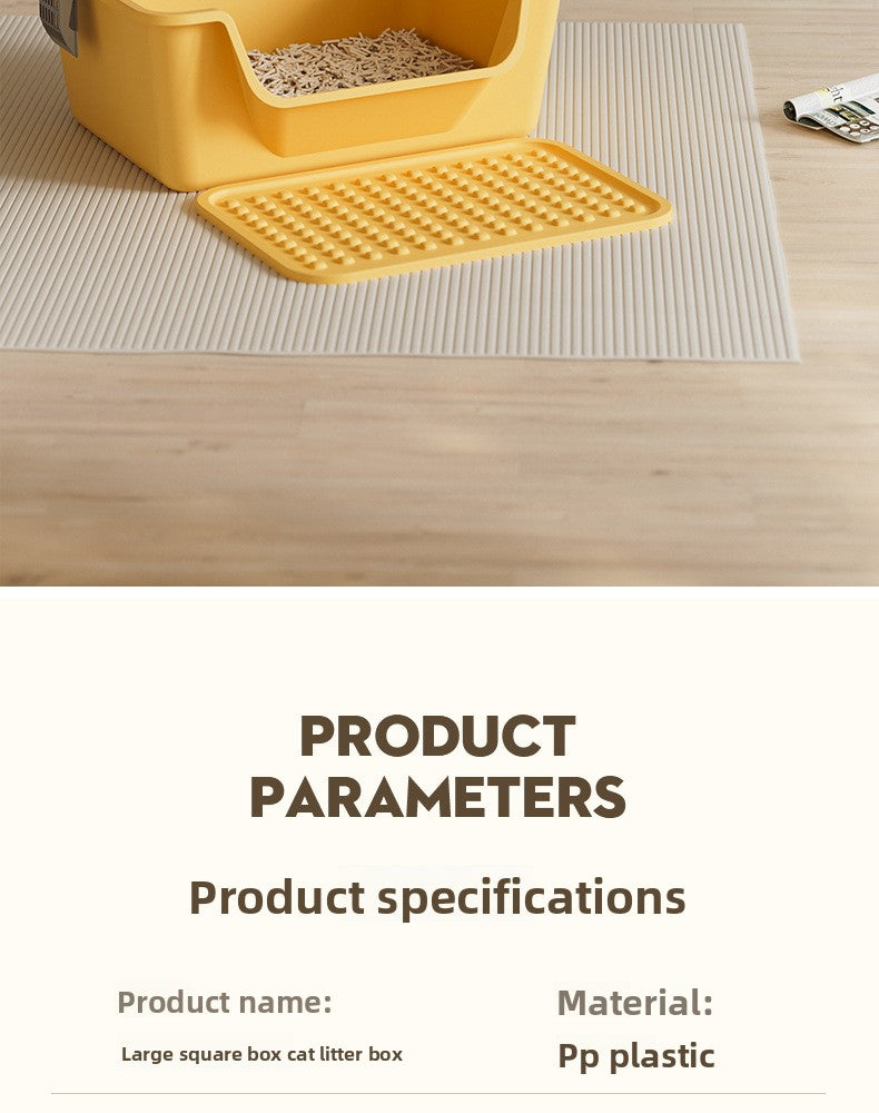 Cat Litter Box Extra Large Splash-Proof Semi-Enclosed Open Pet Toilet