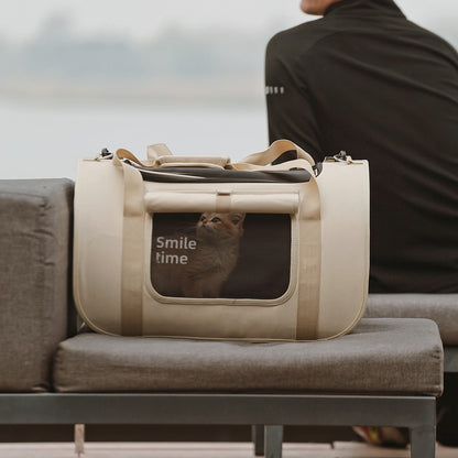 Autumn Letter Pet Carrier Wholesale Breathable Soft-Sided Cat Backpack