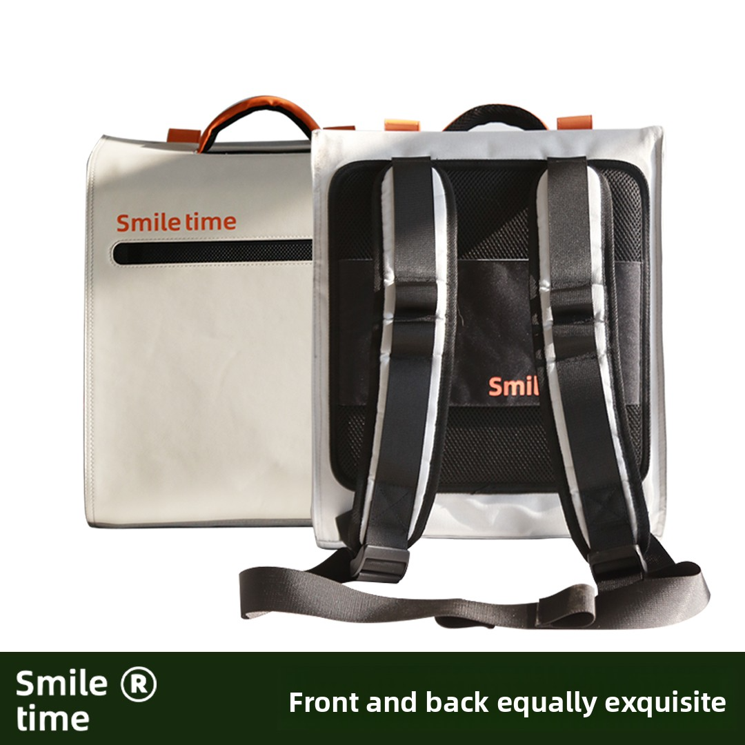 White Dove PU Cat Backpack Stylish Dual-Shoulder Cat Travel Carrier