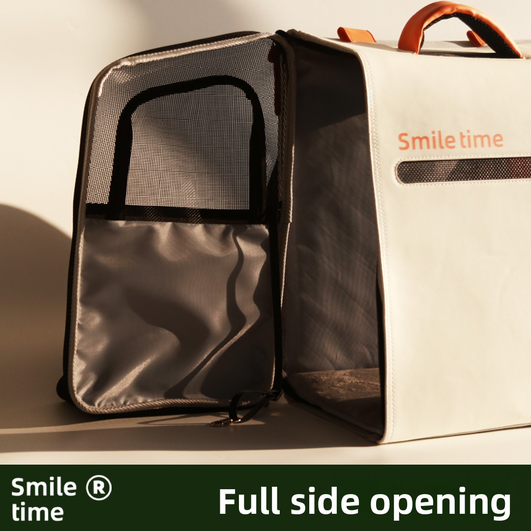 White Dove PU Cat Backpack Stylish Dual-Shoulder Cat Travel Carrier