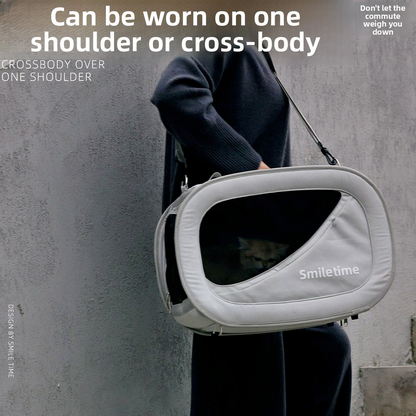 Gray Track Cat Backpack Wholesale Minimalist Soft-Sided Cat Travel Carrier