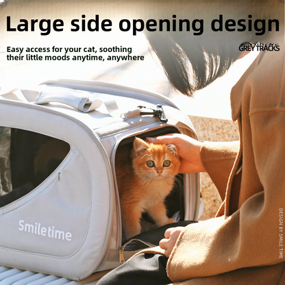 Gray Track Cat Backpack Wholesale Minimalist Soft-Sided Cat Travel Carrier