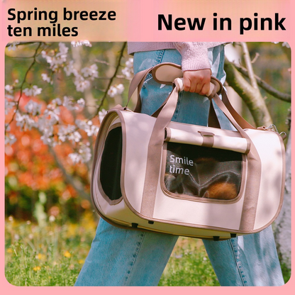 Extra Large Pet Carrier 21lb Ten Miles of Spring Breeze Breathable Cat Travel Carrier –Large