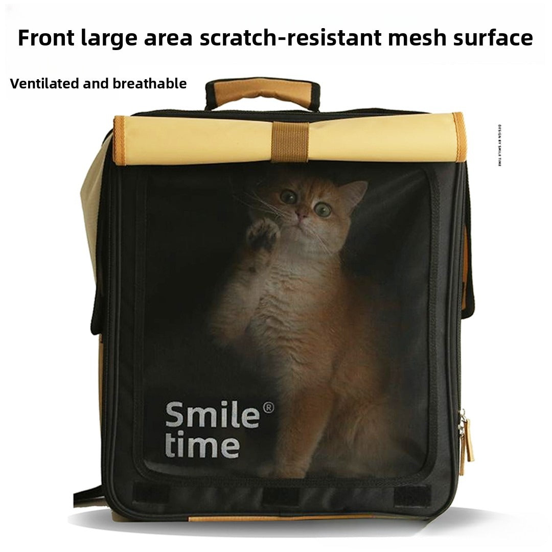 Roll-Up Curtain Cat Backpack Wholesale Soft-Sided Cat Travel Carrier