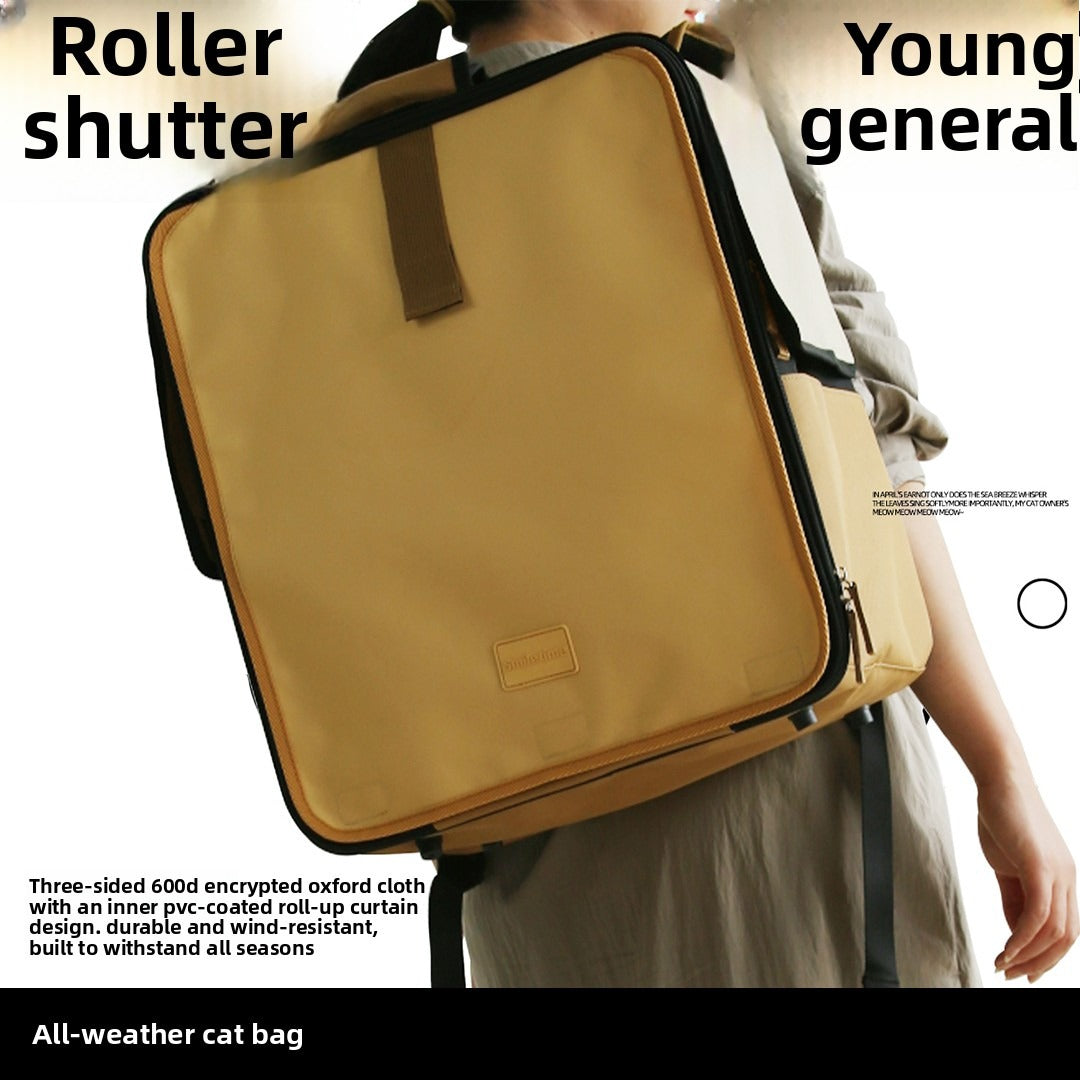 Roll-Up Curtain Cat Backpack Wholesale Soft-Sided Cat Travel Carrier