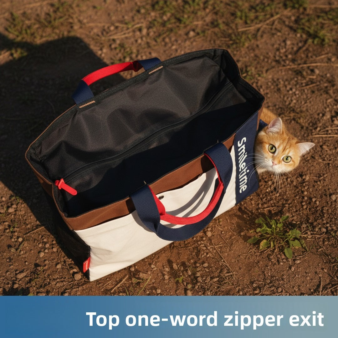 Cat backpack Wholesale Mondrian Color Block Canvas Cat Travel Bag