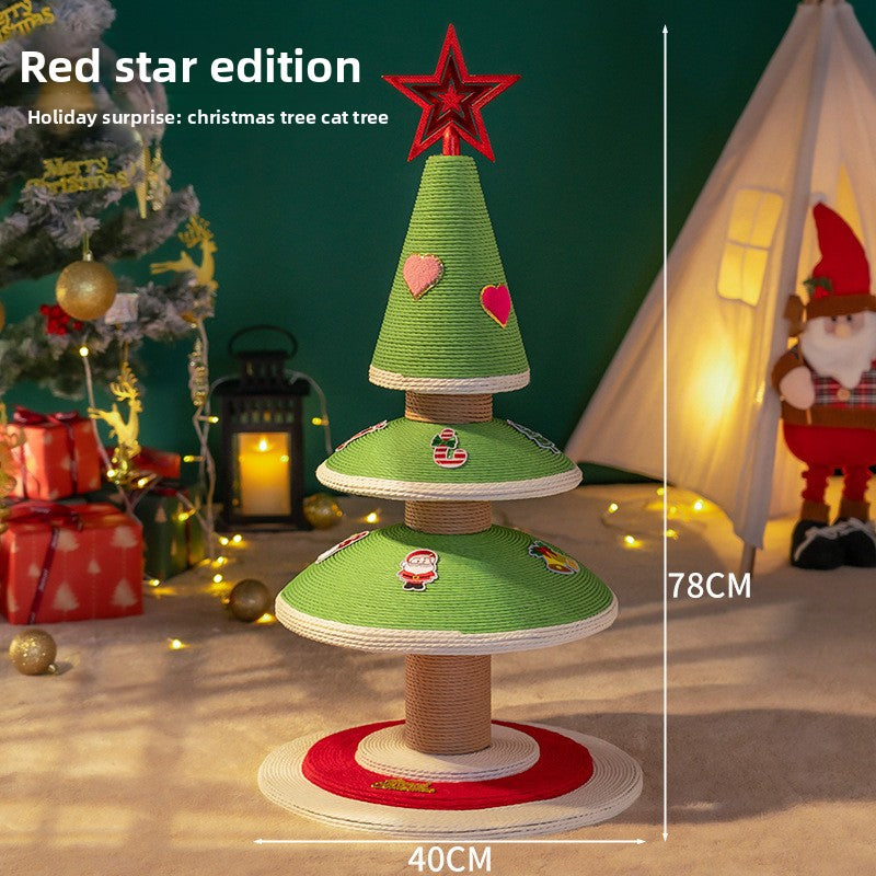 Christmas Tree Wear-Resistant Non-Shedding Pet Climbing Frame Nest