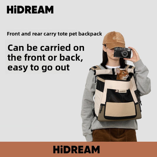 HiDREAM Winter Pet Backpack Cat Bag Warm Outdoor Portable Air Carrier