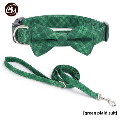 Christmas Small and Medium Dog Collar Leash Digital Print Pet Chain