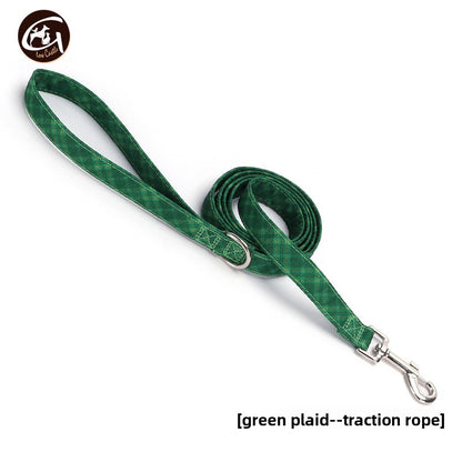 Christmas Small and Medium Dog Collar Leash Digital Print Pet Chain