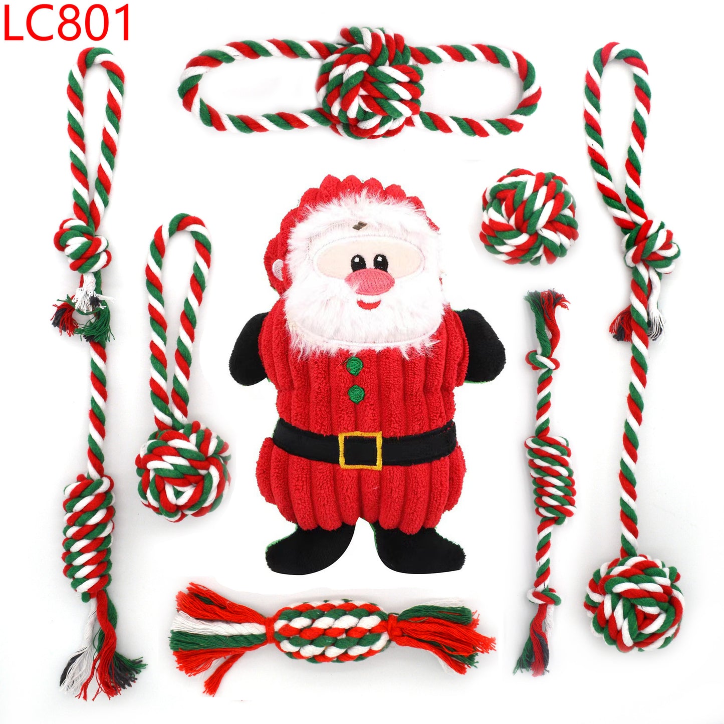Pet Cotton Rope Toy Combination Set Christmas Rope Knot Toy