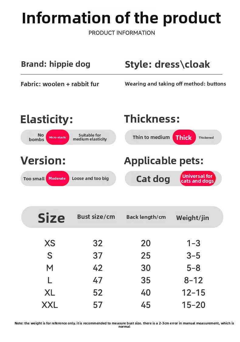 Christmas Sweetheart Cotton Dress Autumn Winter Sweet Pet Clothes