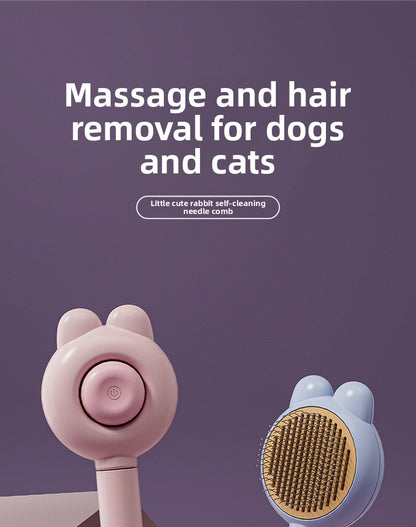 Rabbit Ear Comb Brush Cleaning and Massaging Comb Pet Grooming Tool