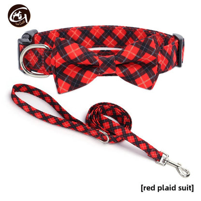 Christmas Small and Medium Dog Collar Leash Digital Print Pet Chain