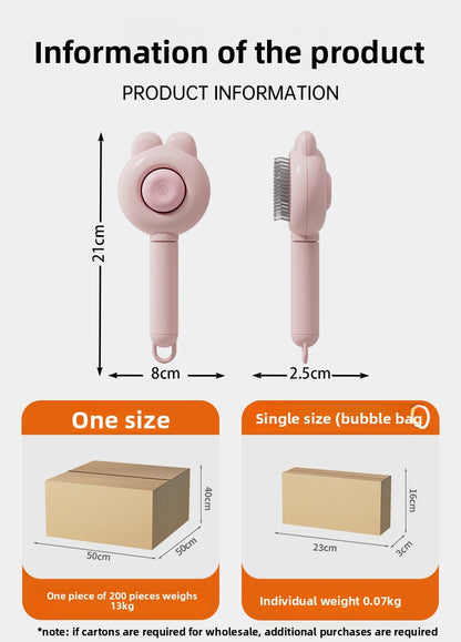 Rabbit Ear Comb Brush Cleaning and Massaging Comb Pet Grooming Tool