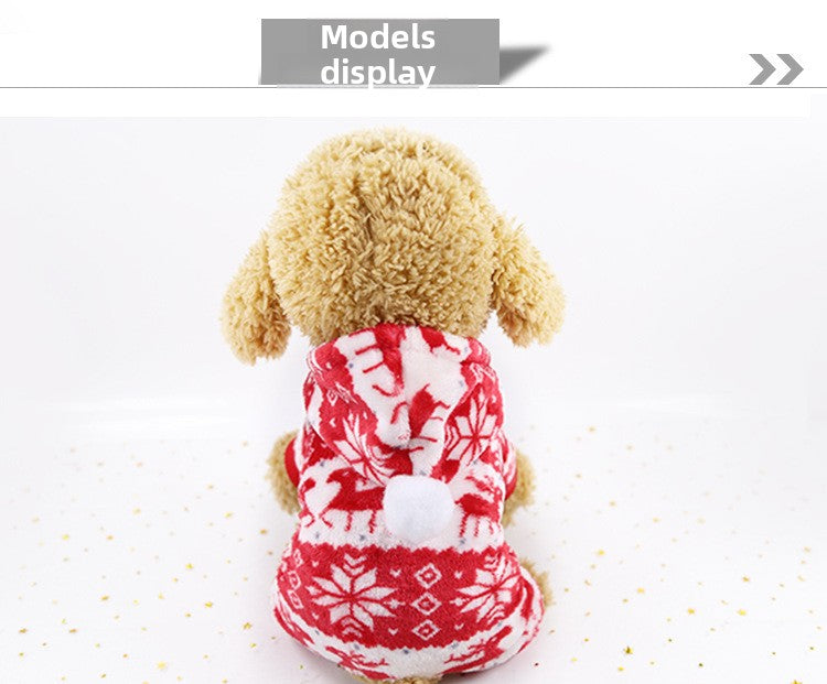 Clearance Four-Legged Clothes Fleece Flannel Christmas Pet Clothes