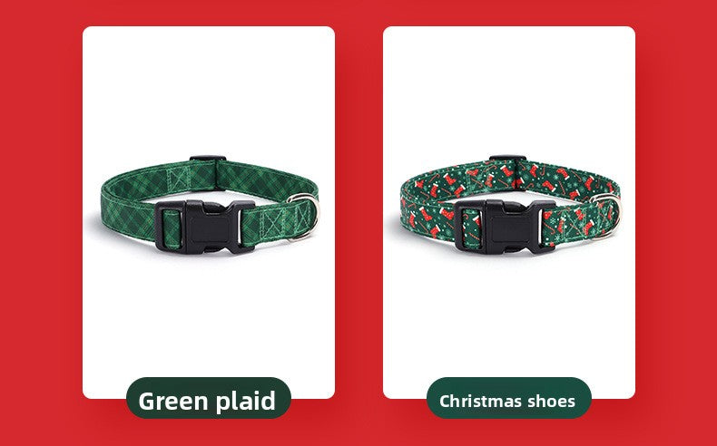 Christmas Small and Medium Dog Collar Leash Digital Print Pet Chain
