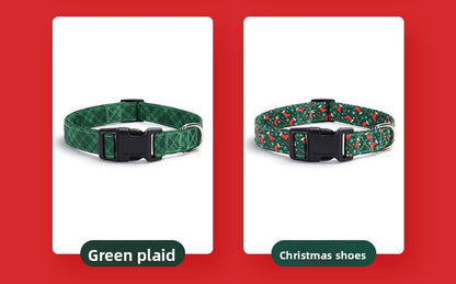 Christmas Small and Medium Dog Collar Leash Digital Print Pet Chain