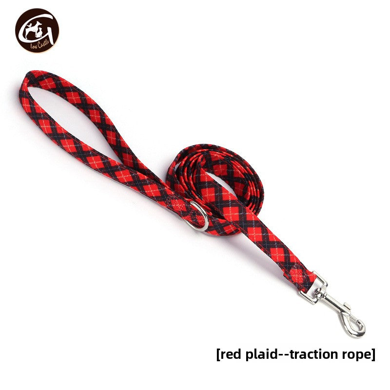 Christmas Small and Medium Dog Collar Leash Digital Print Pet Chain