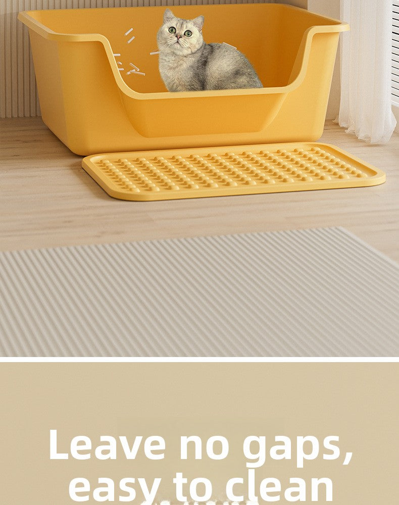 Cat Litter Box Extra Large Splash-Proof Semi-Enclosed Open Pet Toilet