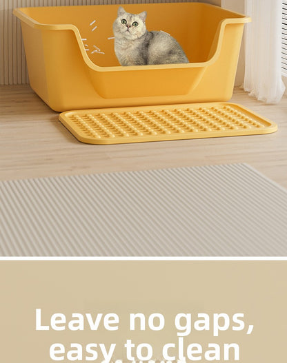 Cat Litter Box Extra Large Splash-Proof Semi-Enclosed Open Pet Toilet
