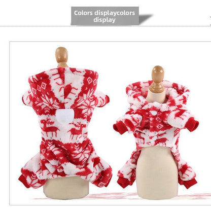 Clearance Four-Legged Clothes Fleece Flannel Christmas Pet Clothes