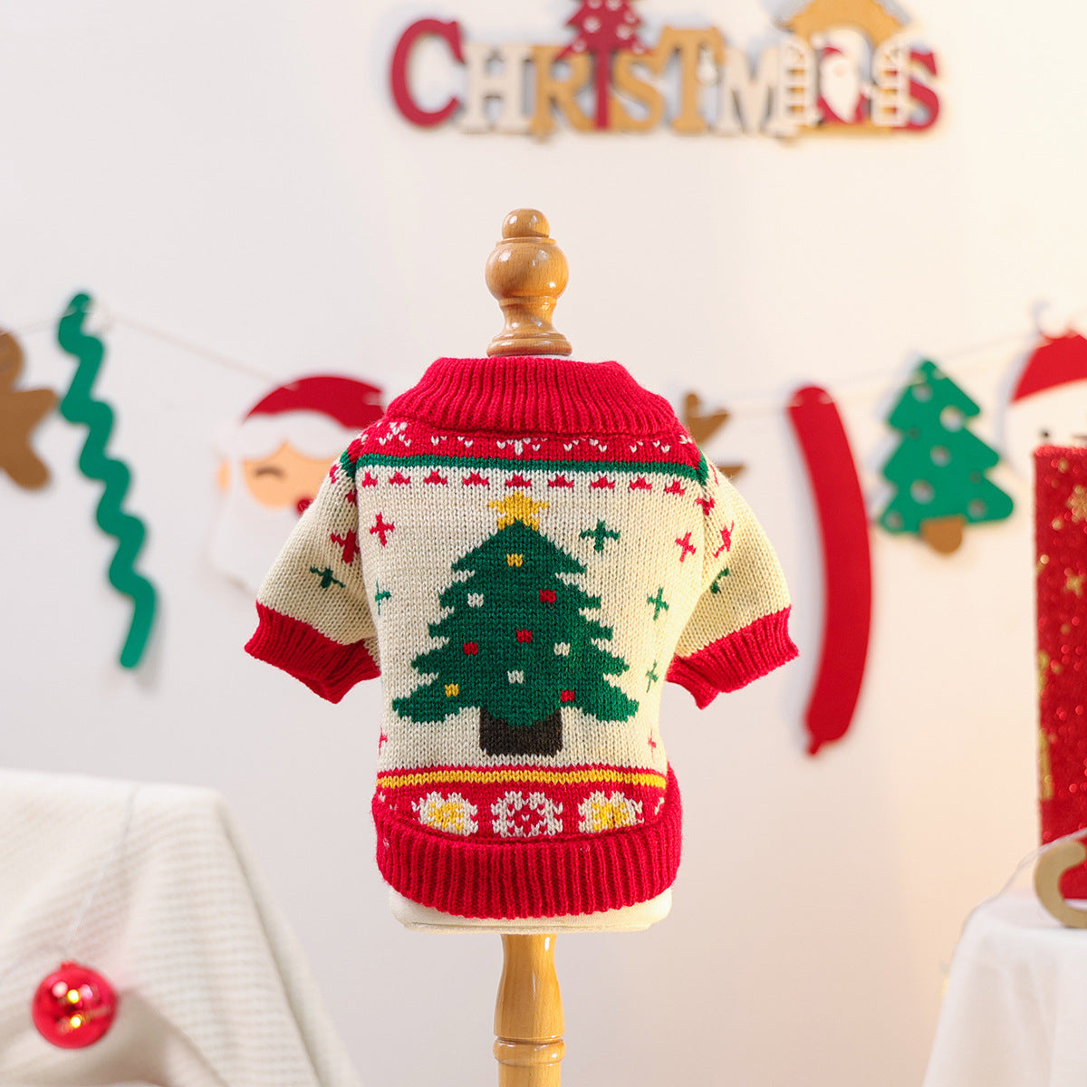 PETCIRCLE Pet Autumn Winter Christmas Knitted Dress Dog Cat Sweater