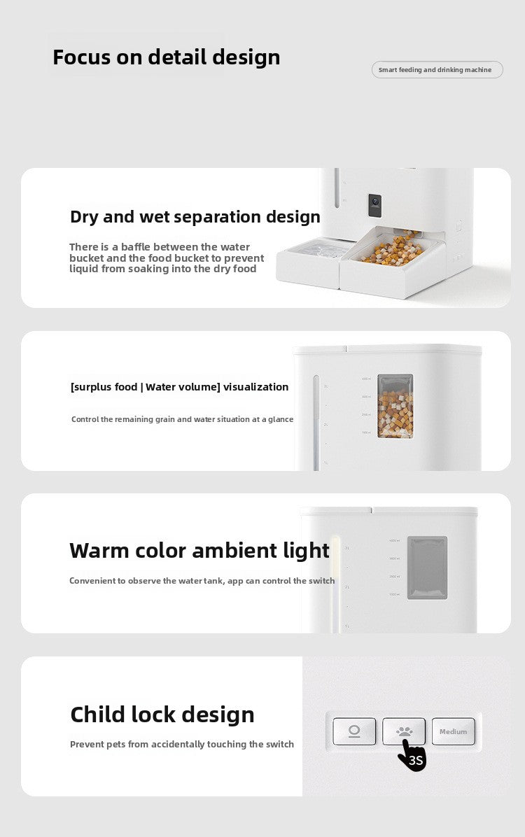 Pet Smart Feeder Food and Water Integrated Machine