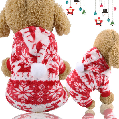 Clearance Four-Legged Clothes Fleece Flannel Christmas Pet Clothes