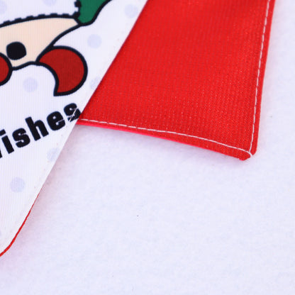 Christmas Pet Adjustable Buckle Drool Towel Print Triangle Towel