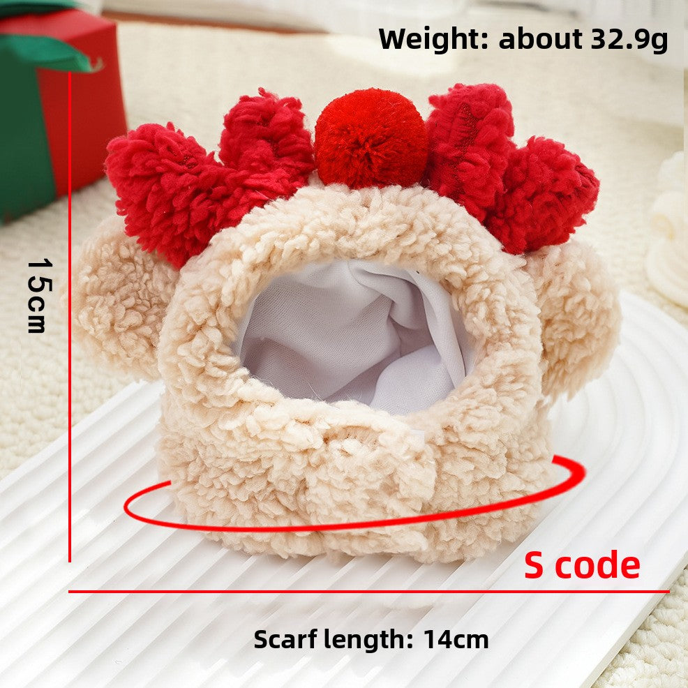 Pet Hat Drool Bib Autumn Winter Clothes Costume Cat Christmas Supplies