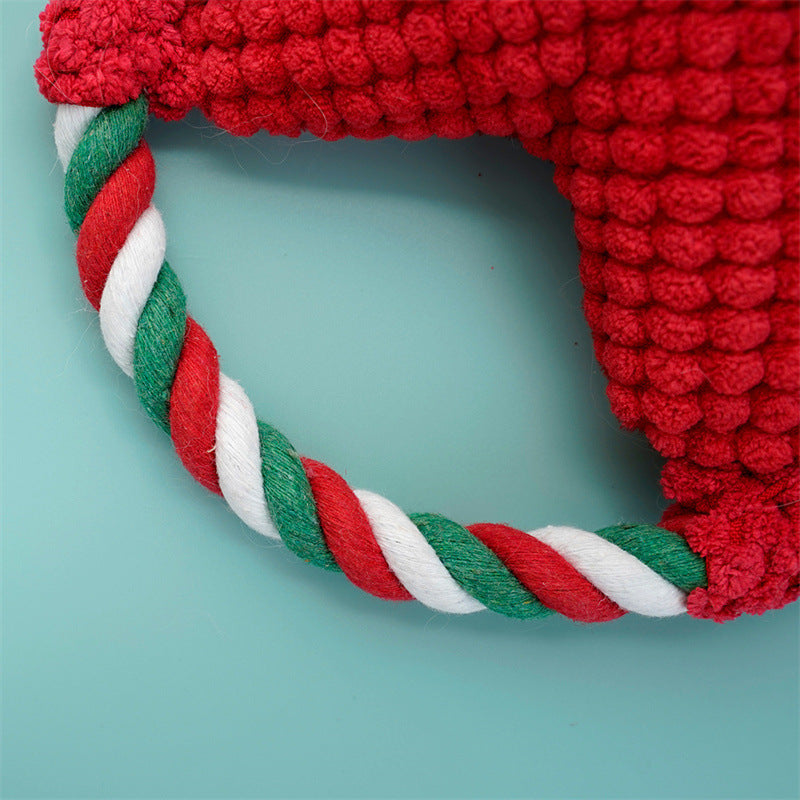 Pet Christmas Plush Sound-Resistant Chew-Proof Teething Boredom-Relief
