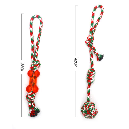 Pet Cotton Rope Toy Combination Set Christmas Rope Knot Toy