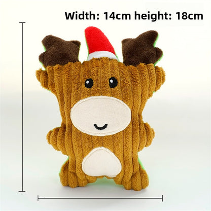 Pet Christmas Plush Sound-Resistant Chew-Proof Teething Boredom-Relief