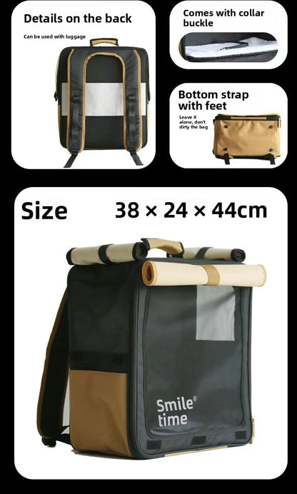 SmileTime Cat Backpack Portable Outdoor Large Capacity Dog Outdoor Bag
