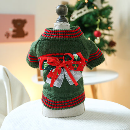 PETCIRCLE Pet Autumn Winter Christmas Knitted Dress Dog Cat Sweater