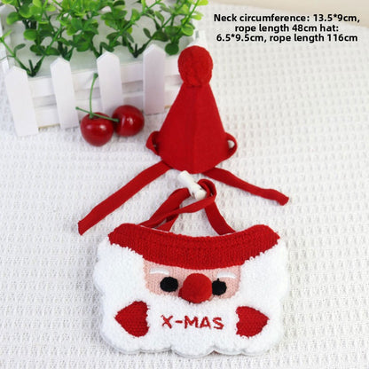 Pet Bib Scarf Christmas Edition Santa Claus Cat Dog Small Dog Bib