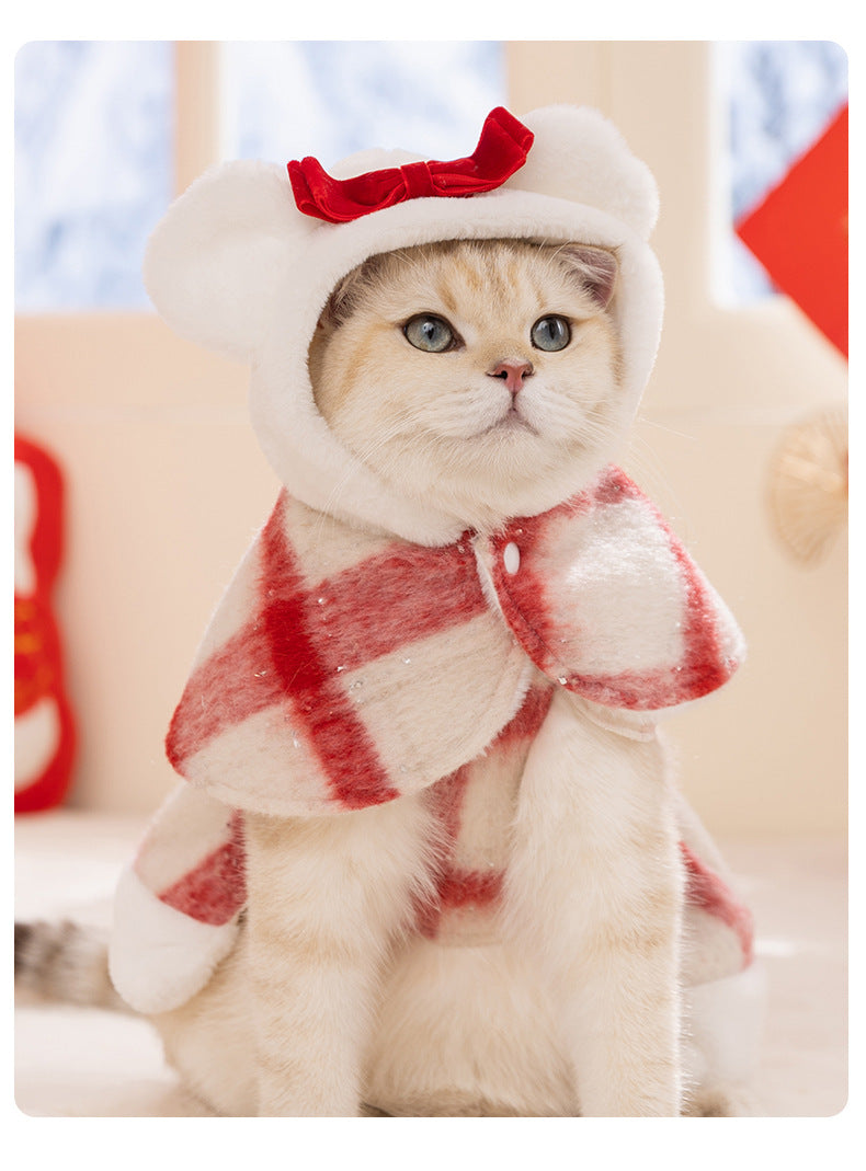 Christmas Sweetheart Cotton Dress Autumn Winter Sweet Pet Clothes