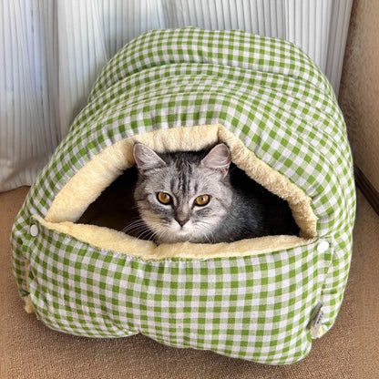 New Winter Cat Nest Enclosed Removable and Washable Pet Bed