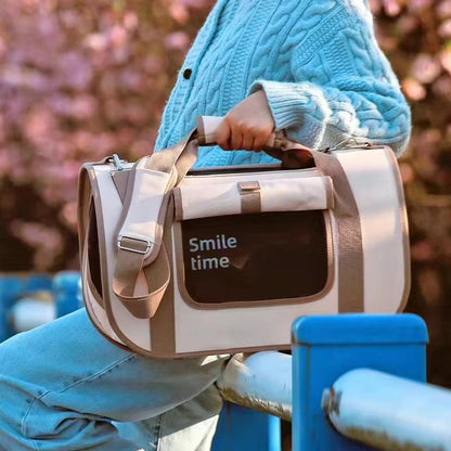 Shangshan Guan SMILE TIME Cat Bag Handheld Crossbody Pet Car Bag
