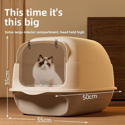 Oversized Fully Enclosed Litter Box Splash Deodorant Pet Toilet