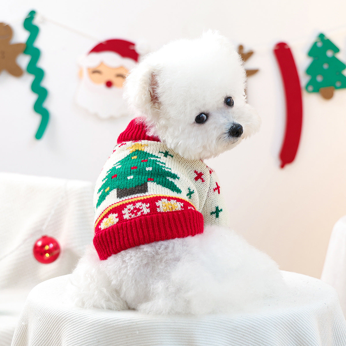 PETCIRCLE Pet Autumn Winter Christmas Knitted Dress Dog Cat Sweater
