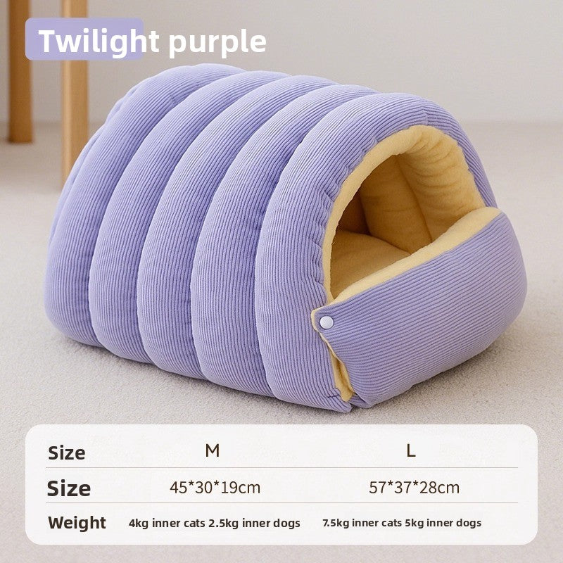 New Winter Cat Nest Enclosed Removable and Washable Pet Bed